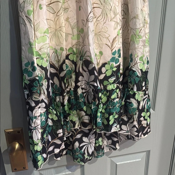 Anthropologie Vanessa and Virginia Floral Dress - Cream and Green - Picture 3 of 4